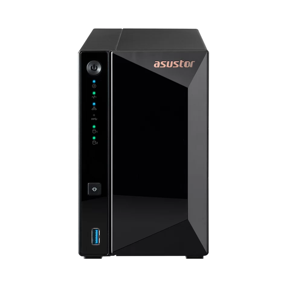 ASUSTOR DRIVESTOR 2 Pro Gen2 Realtek RTD1619B CPU 2 GB DDR4 RAM 2 Sürücü Yuvalı NAS Depolama Ünitesi