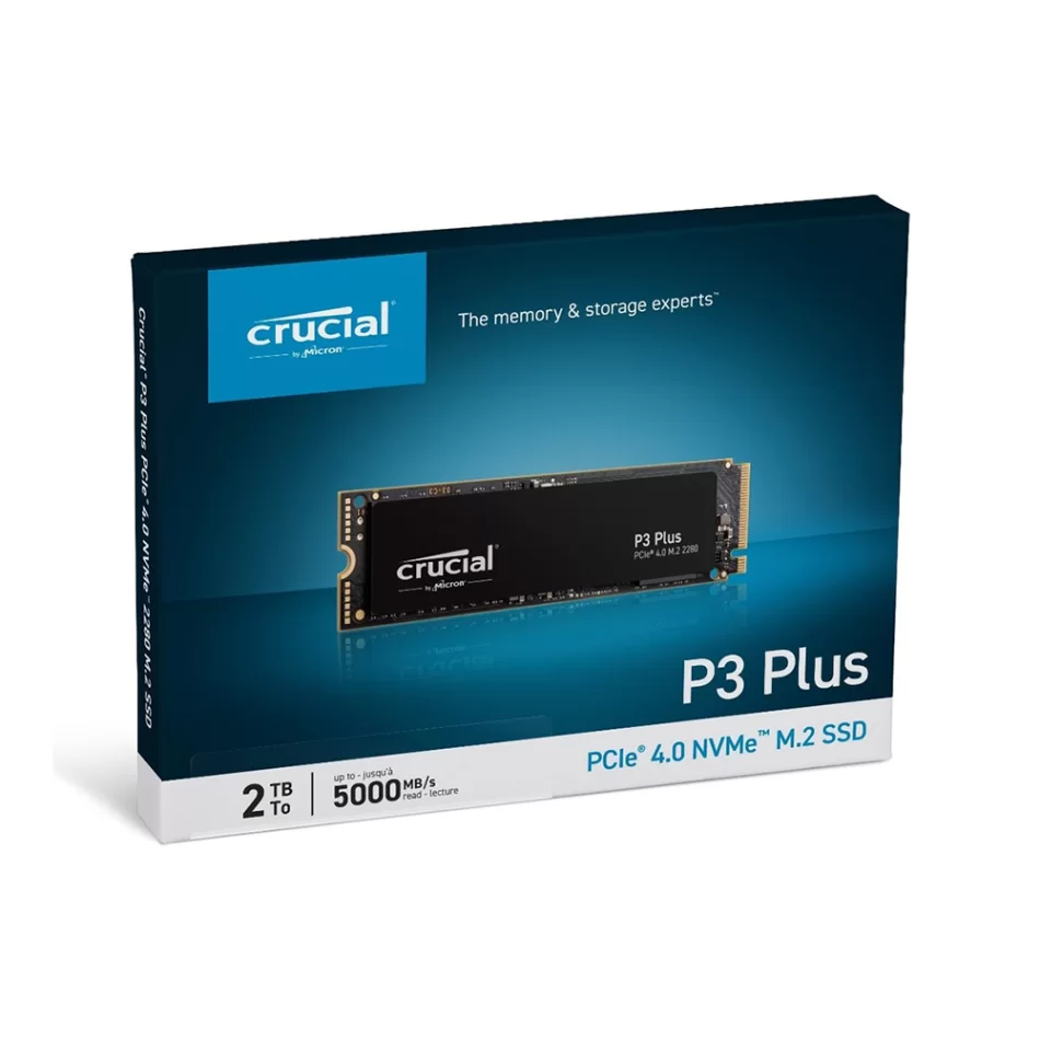 Crucial P3 Plus 2 TB 5000-4200 MB/s PCIe Gen 4.0 x4 NVMe M2 SSD