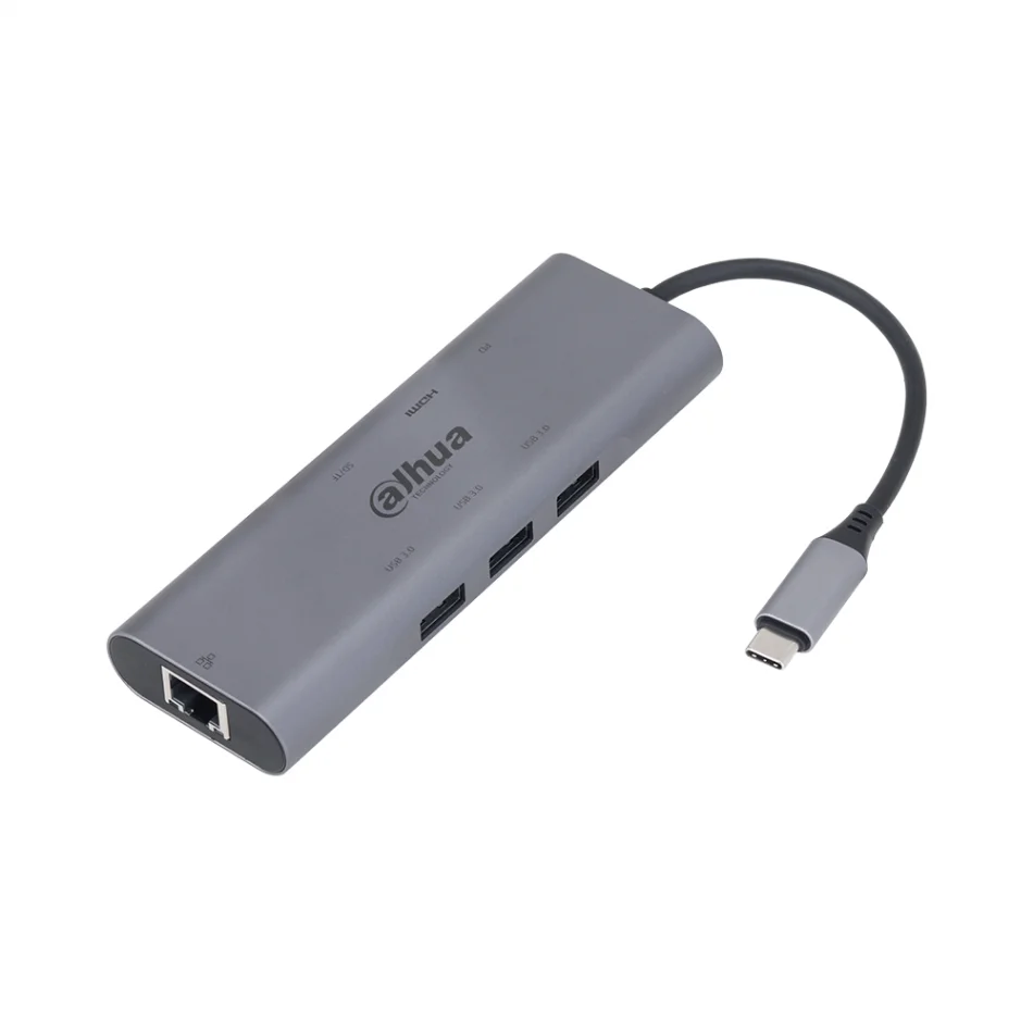 Dahua DH-TC38 USB 3.1 Type-C to USB 3.0 + HDMI + RJ45 + SD/TF + PD 8 in 1 USB Hub Docking Station