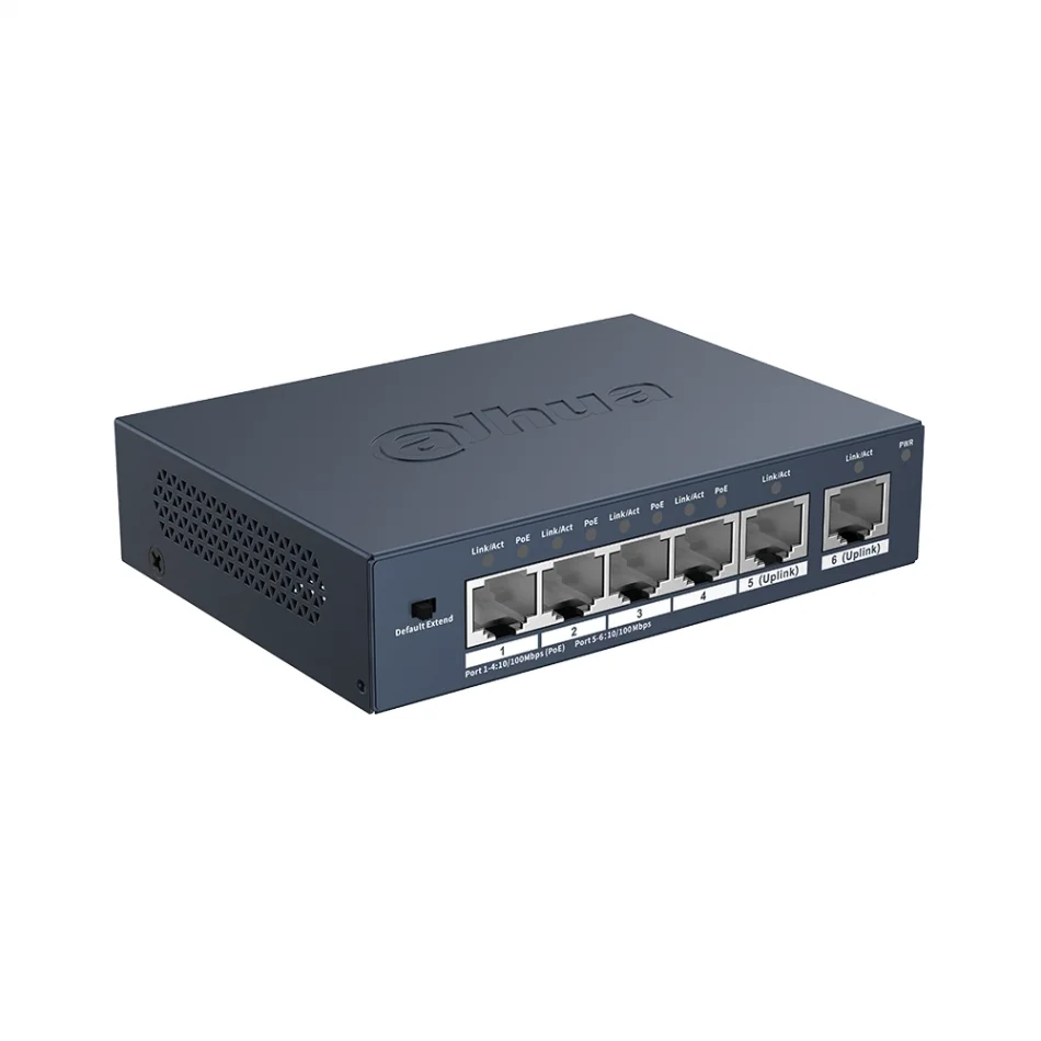 Dahua S3006-4ET-36 6-Port (4 Port PoE) Yönetilemez Masaüstü Switch
