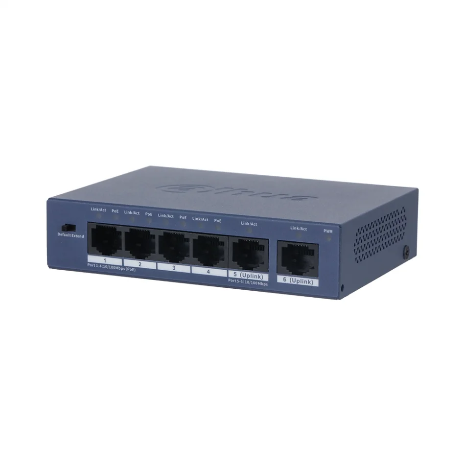 Dahua S3006-4ET-36 6-Port (4 Port PoE) Yönetilemez Masaüstü Switch
