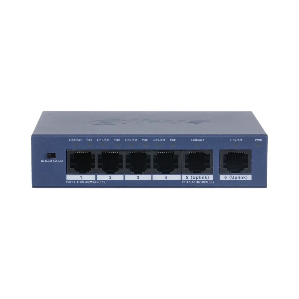 Dahua S3006-4ET-60 6-Port (4 Port PoE) Yönetilemez Masaüstü Switch