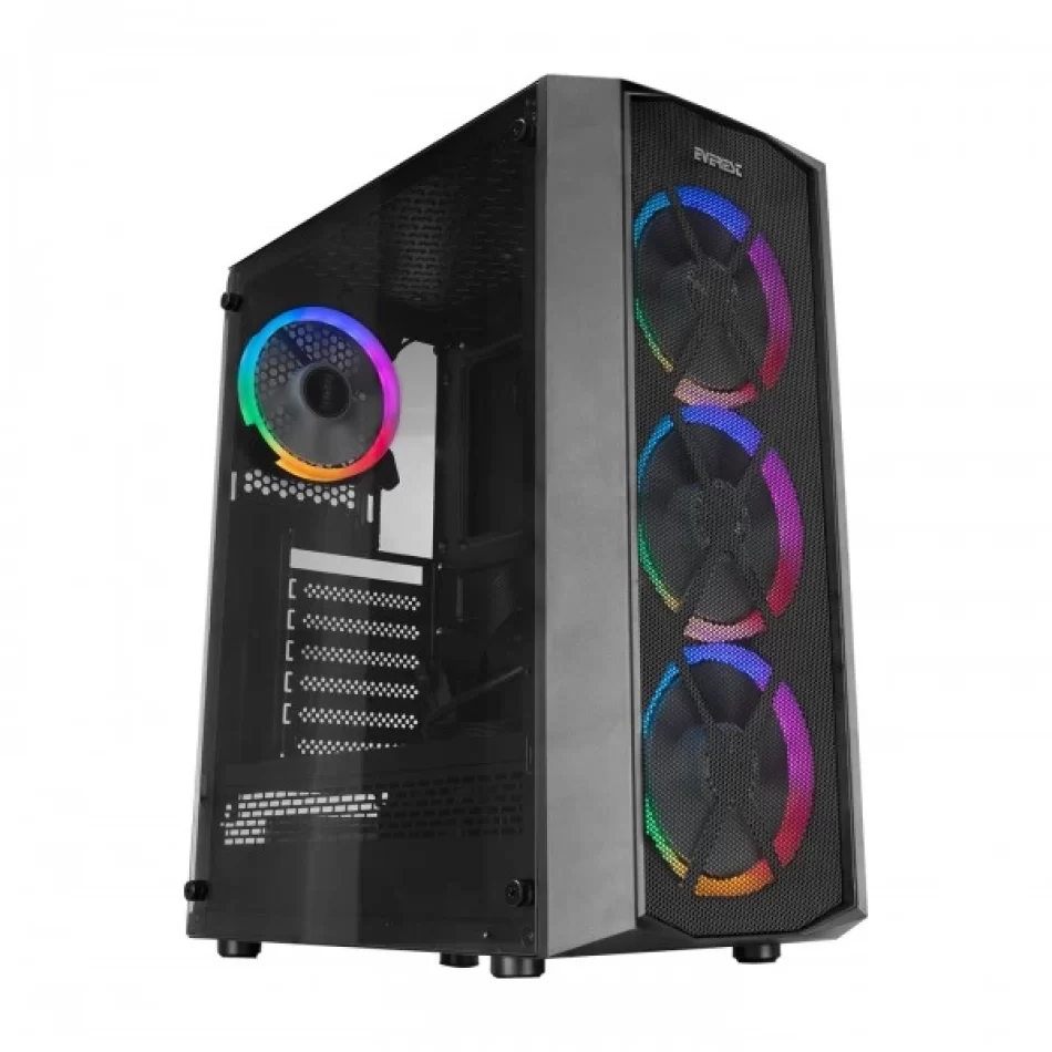 Everest FLAT MESH 4x 120 mm ARGB Fanlı Gaming Mid-Tower ATX Bilgisayar Kasası