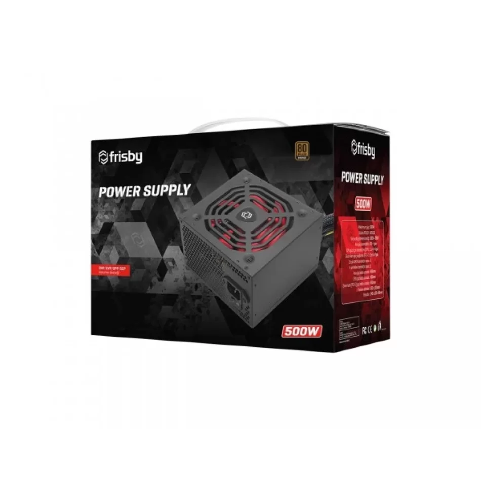 FRISBY 500W 80 PLUS Bronze Power Supply