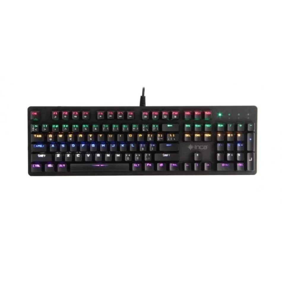 Inca Phaldor IKG-445 RGB Kablolu Mekanik Mavi Switch Türkçe Q Oyuncu Klavyesi