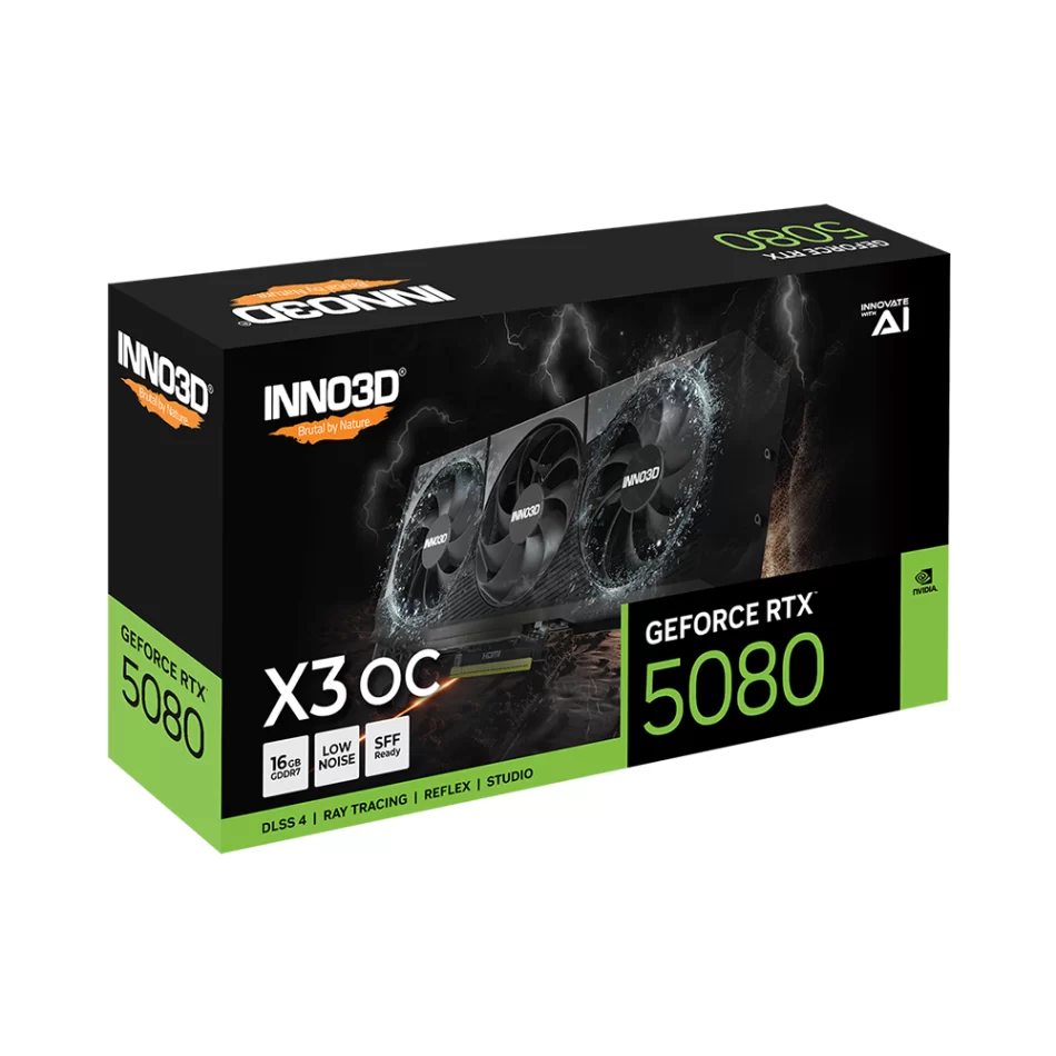 INNO3D GeForce RTX 5080 X3 OC 16GB GDDR7 256 Bit NVIDIA DLSS 4 Ekran Kartı