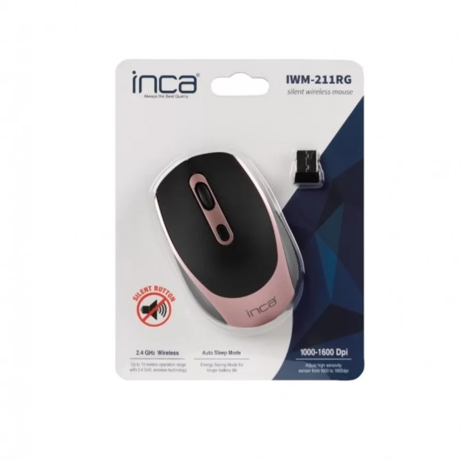 Inca IWM-211RG 1600 DPI Silent Rose Gold Kablosuz Mouse