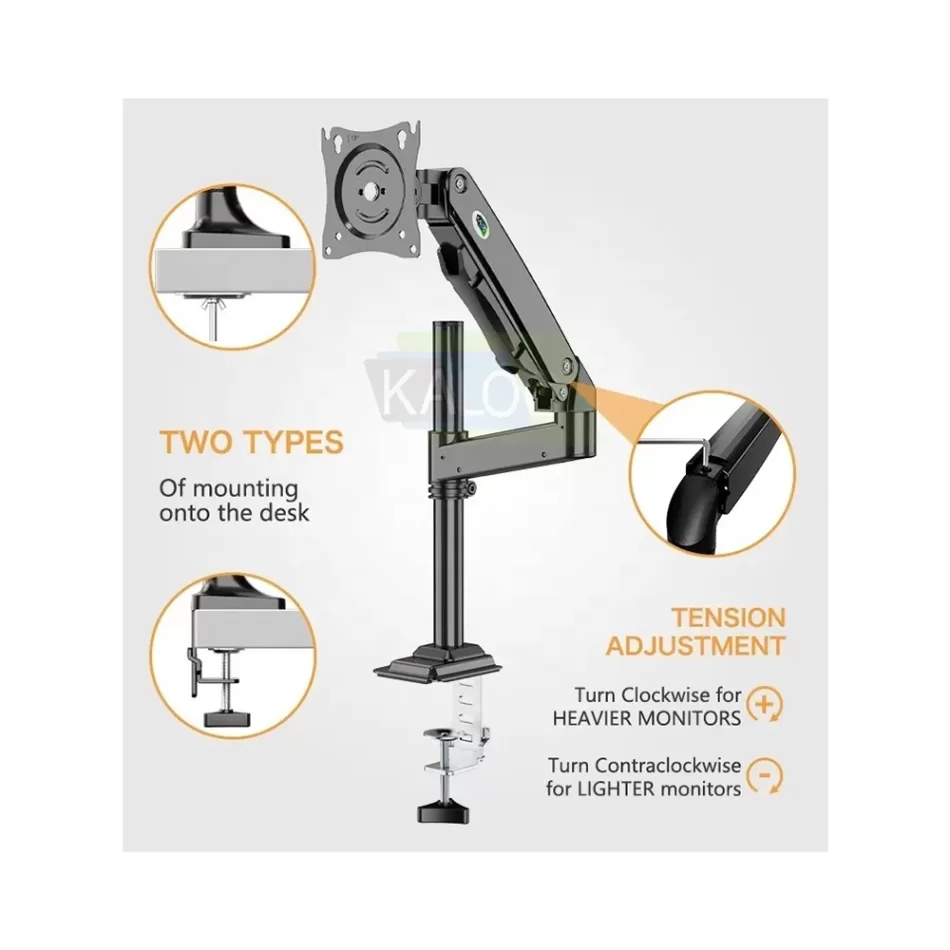 Kaloc DH100 17-30 2-9 kg Amortisörlü Vesa LED Monitör Standı