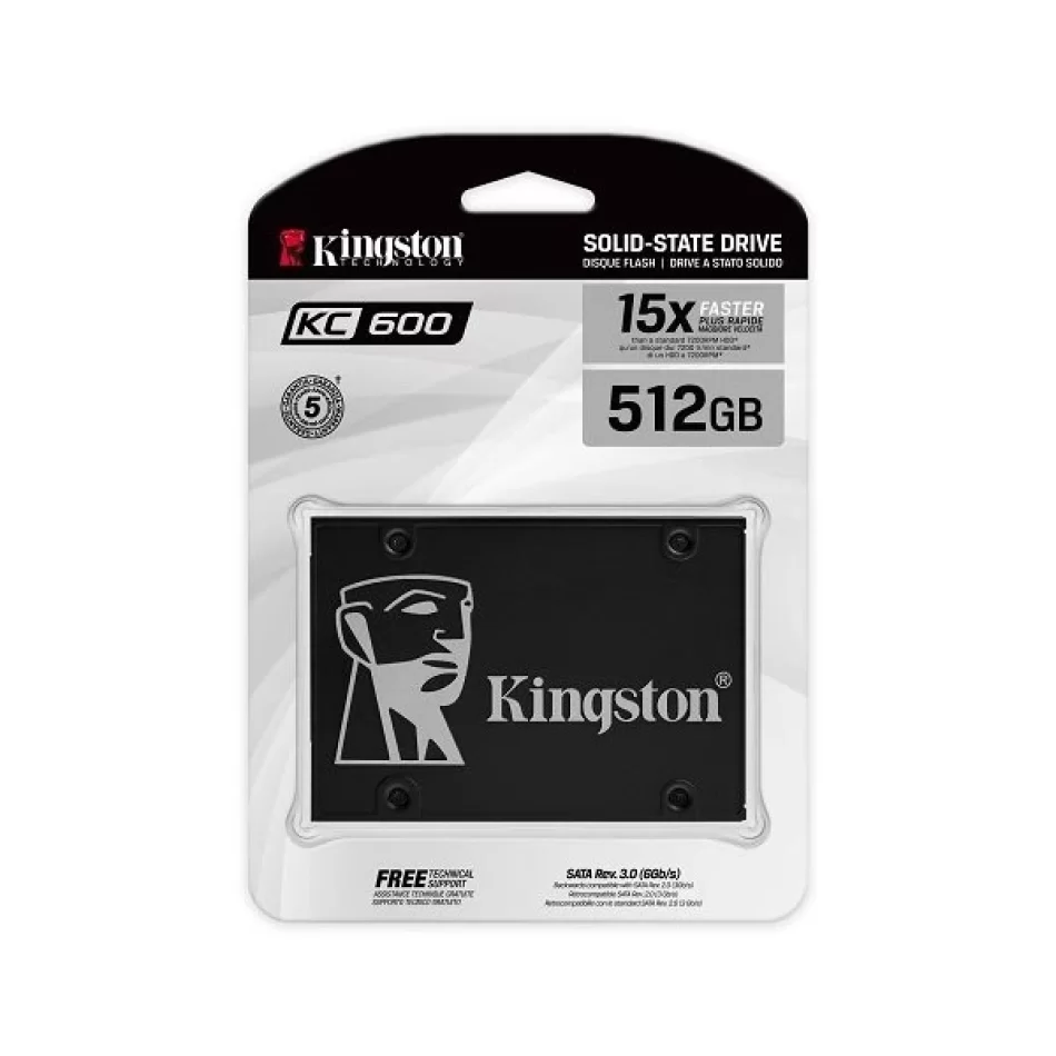 Kingston 512GB 550/520MB/s KC600 SKC600/512G 2.5 SATA 3 SSD Disk