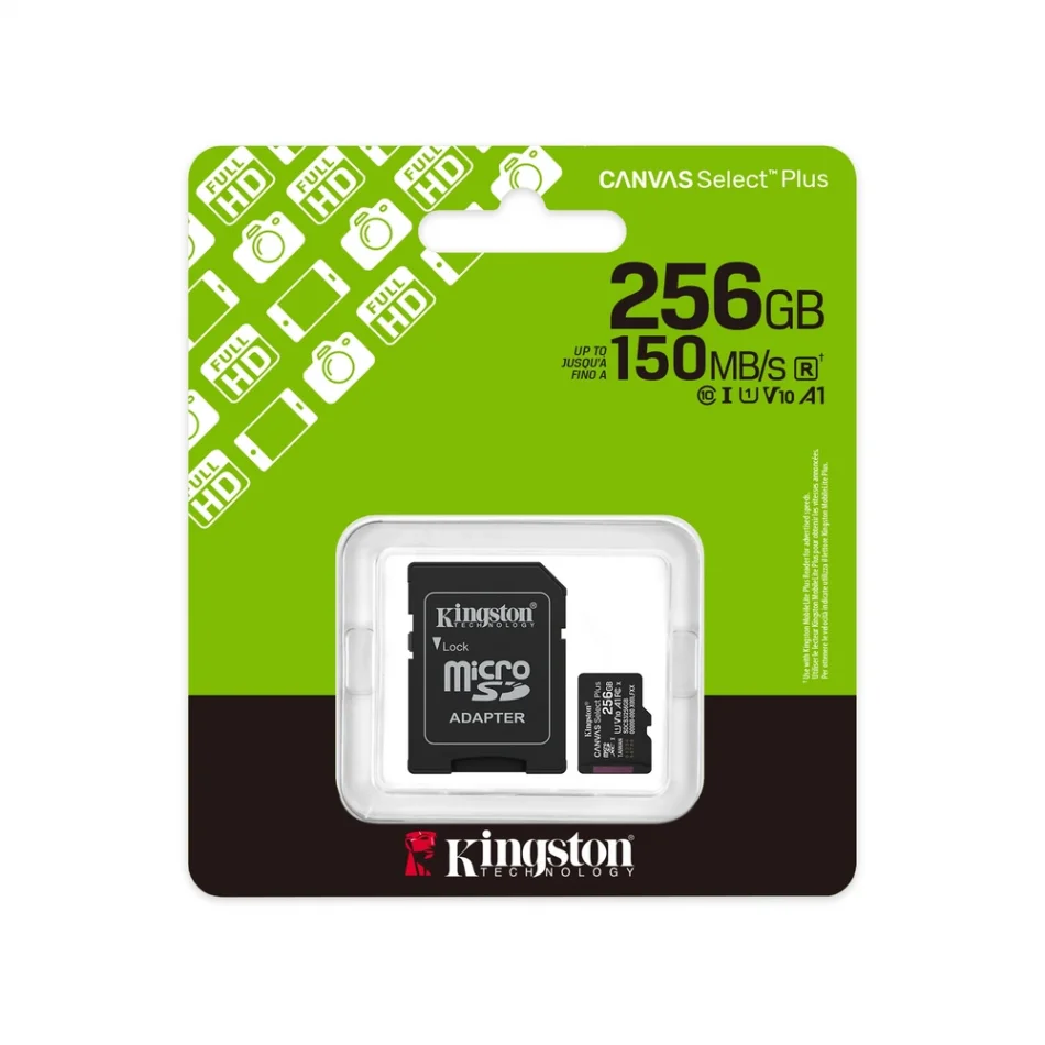 Kingston Canvas Select Plus 256GB 150MB/s Gen3 microSD Hafıza Kartı - SDCS3/256GB