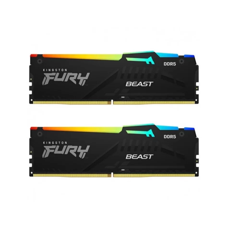 Kingston Fury Beast RGB 64GB (2x32 GB) DDR5 5600MHz CL40 Ram KF556C40BBAK2/64