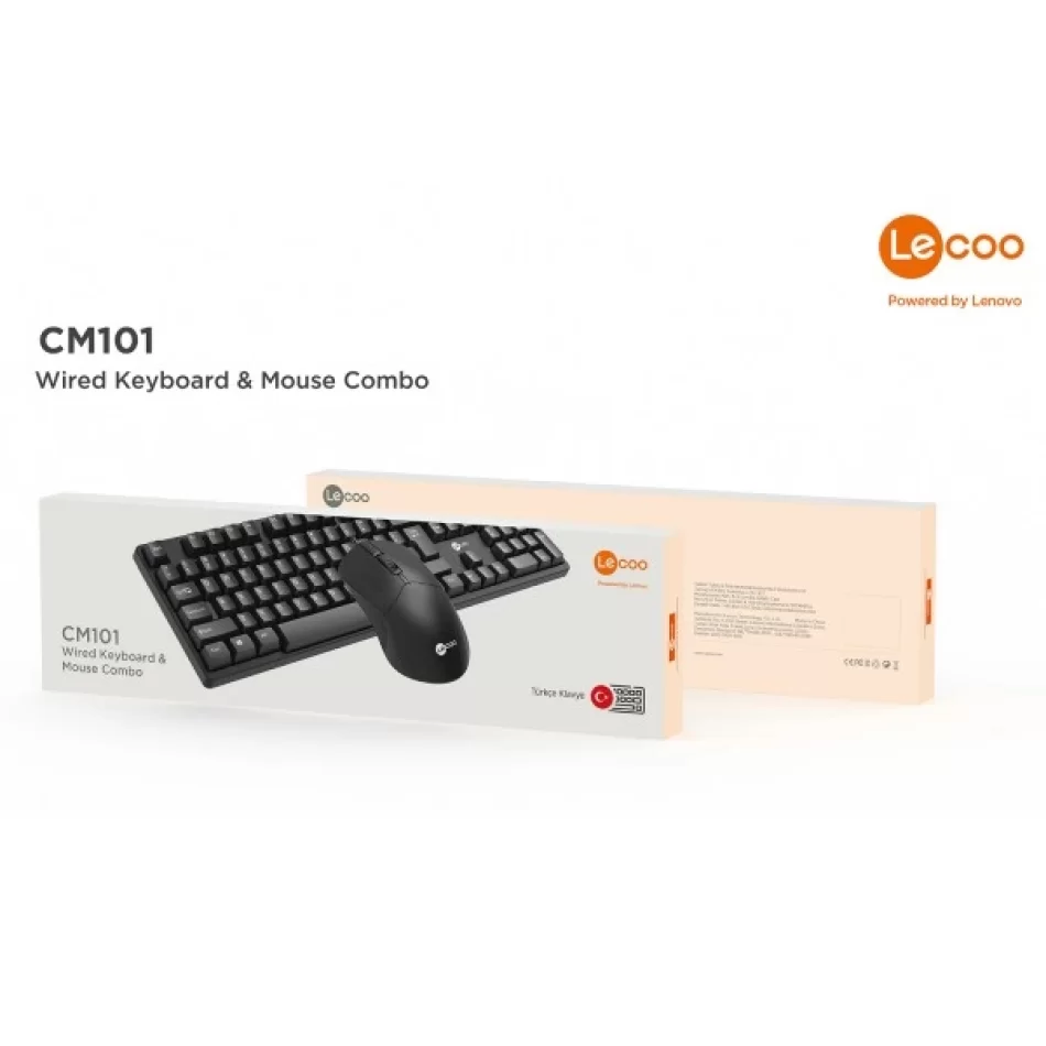 LECOO CM101 SİYAH KABLOLU KLAVYE & MOUSE SET