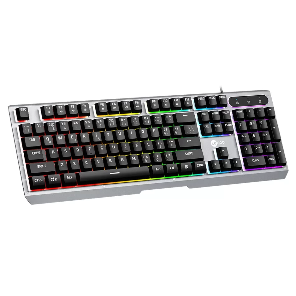 Lecoo KB121 Kablolu Rainbow Aydınlatma Mekanik Hisli Türkçe Q Gaming Klavye