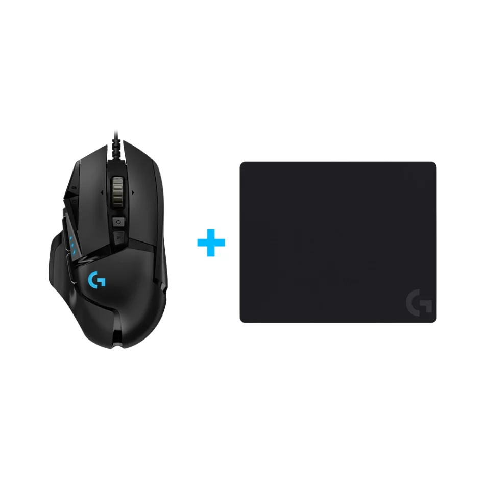 Logitech G502 HERO 25600 DPI Gaming Mouse & G240 280x340 mm. Gaming Mouse Pad Bundle