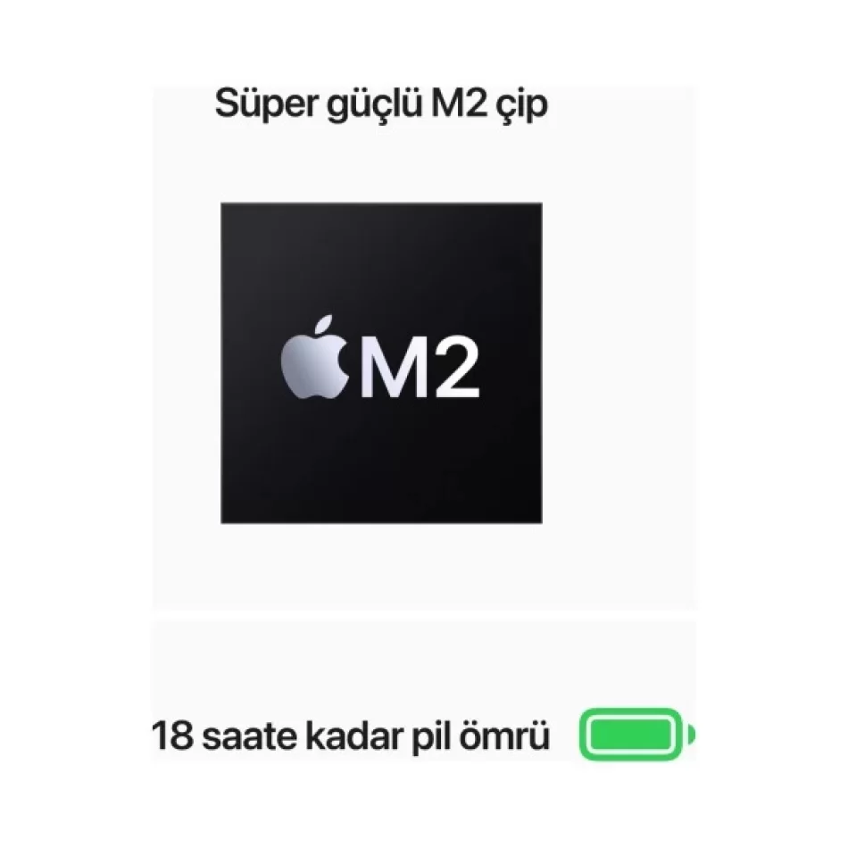 MacBook Air 13.6 inc M2 8CPU 8GPU 8GB 256GB Gece Yarısı MLY33TU/A