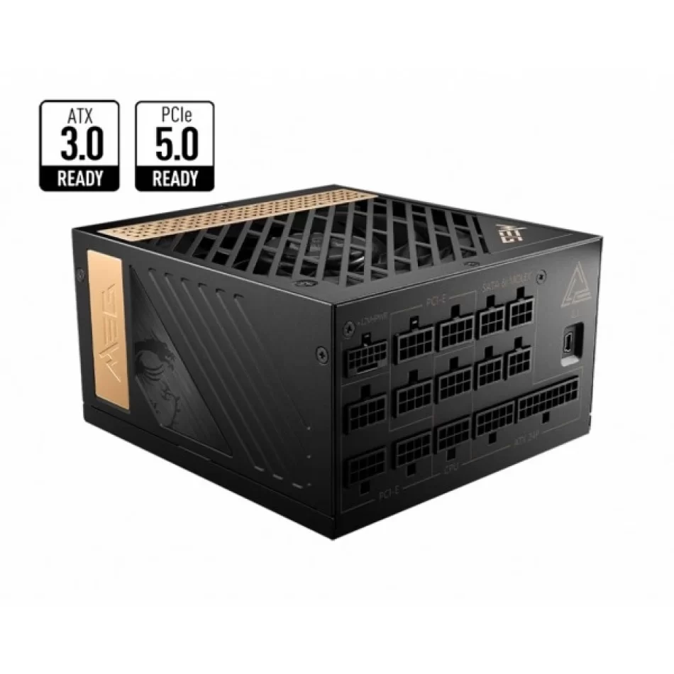 MSI MEG AI1300P 1300W 80+ Platinum Tam Modüler PCIe Gen 5.0 Atx 3.0 Uyumlu Güç Kaynağı