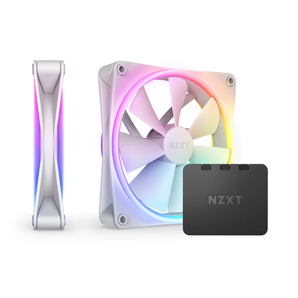 NZXT F140 RGB DUO Beyaz 2li Fan ve Kontrolcü Hub