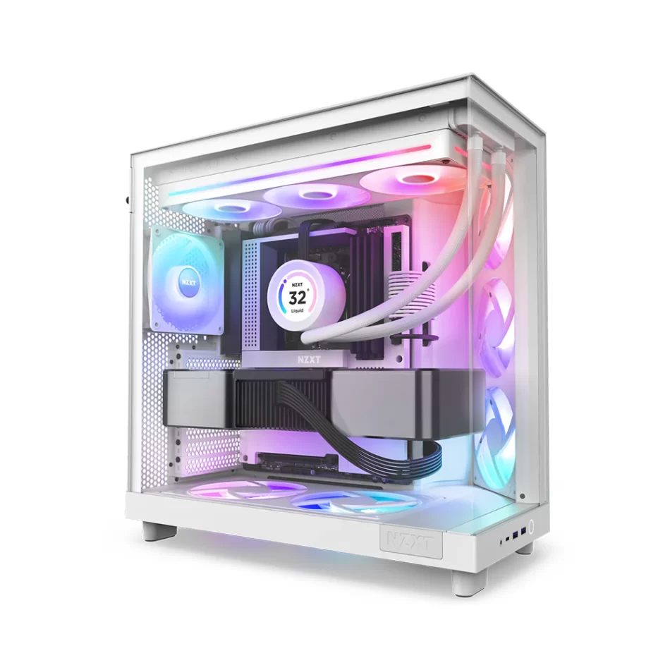 NZXT F360 RGB Core White 360mm. Tek Çerçeve Beyaz Fan Ünitesi