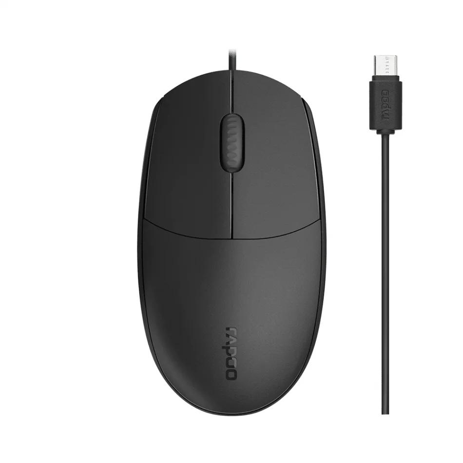 Rapoo N100C USB Type-C 1000 DPI Sessiz Optik Kablolu Mouse