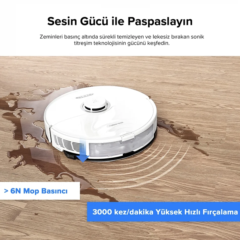 Roborock S8 Sonic Mopping Akıllı Beyaz Robot Süpürge