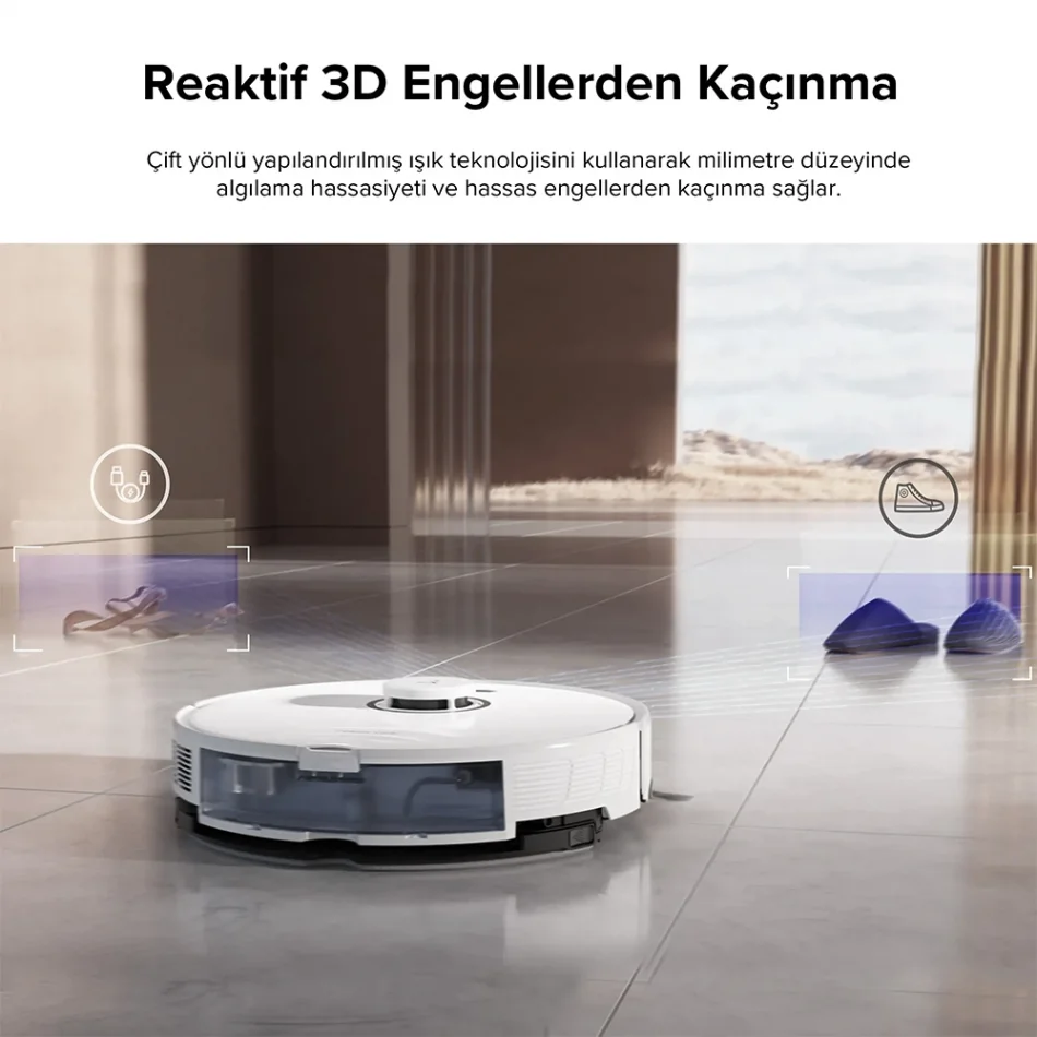 Roborock S8 Sonic Mopping Akıllı Beyaz Robot Süpürge
