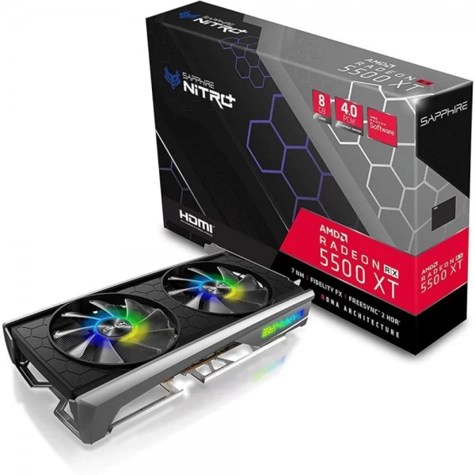 SAPPHIRE Radeon RX 5500 XT NITRO+ OC 8 GB GDDR6 128Bit DX12 AMD Ekran Kartı