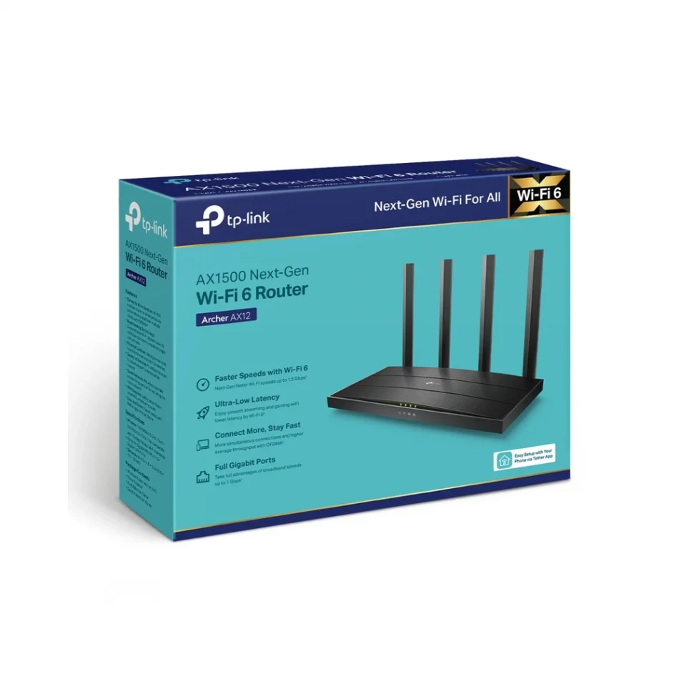 TP-Link Archer AX12 AX1500 Çift Bant Gigabit Wi-Fi 6 Router