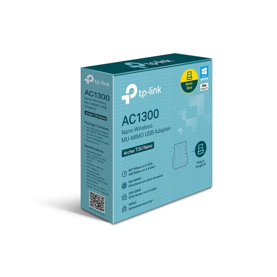 TP-Link Archer T3U Nano AC1300 Nano Kablosuz MU-MIMO USB Adaptör