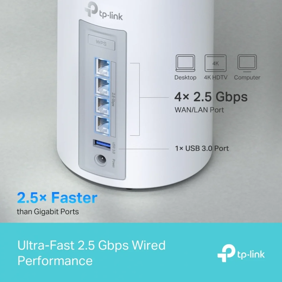TP-Link Deco BE65 BE9300 Tüm Ev için Mesh 6GHz Destekli Wi-Fi 7 Sistemi İkili Paket