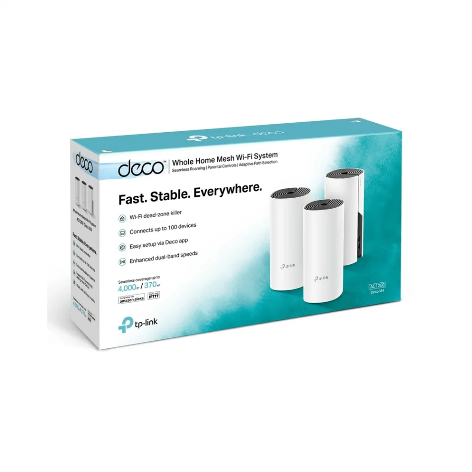 TP Link Deco M4 AC1200 Dual Band Tüm Ev Mesh Wi-Fi Sistemi Üçlü Paket