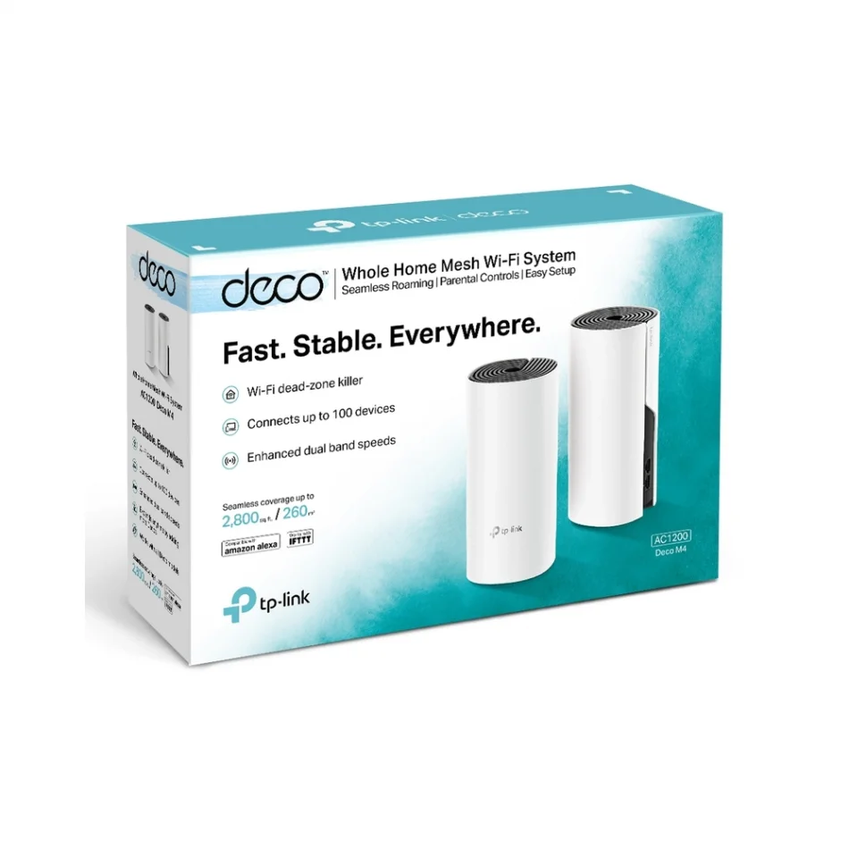 TP Link Deco M4 AC1200 Dual Band Tüm Ev Mesh Wi-Fi Sistemi İkili Paket