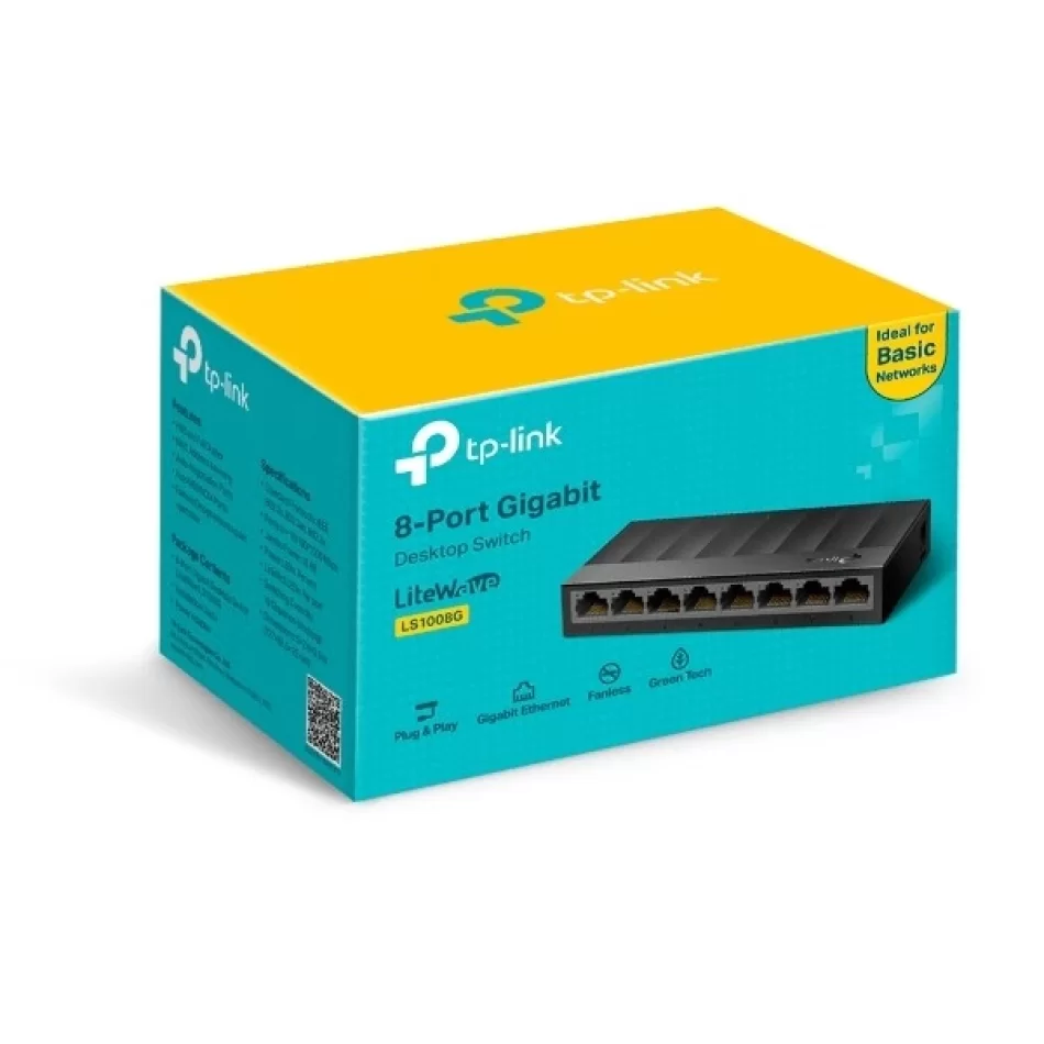 TP-Link LS1008G 8-Port 10/100/1000Mbps Gigabit Switch Plastik Kasa