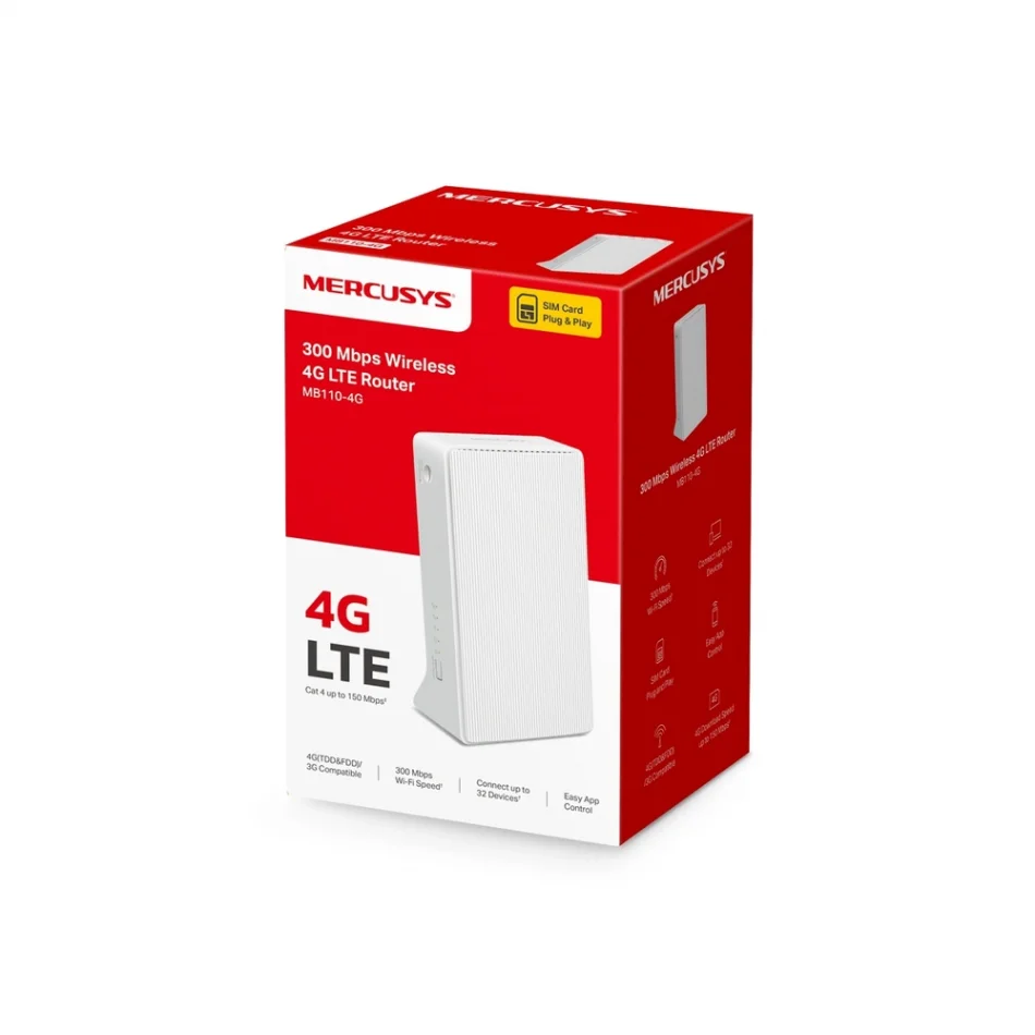 TP-Link Mercusys MB110-4G 300 Mbps Kablosuz N 4G LTE Router