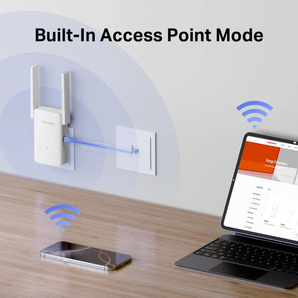 TP-Link Mercusys ME80X AX3000 Wi-Fi 6 Menzil Genişletici