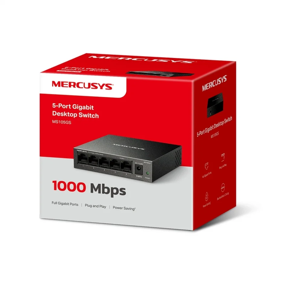 TP-Link Mercusys MS105GS 5-Port Gigabit Masaüstü Switch