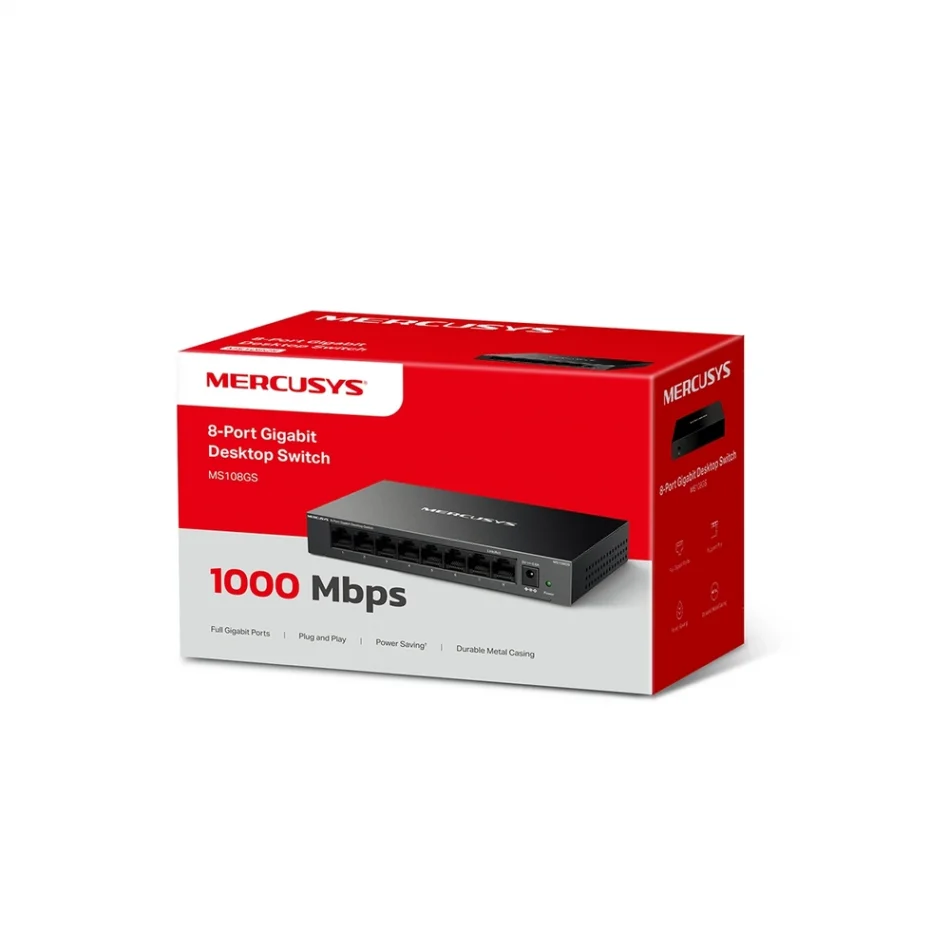 TP-Link Mercusys MS108GS 8-Port Gigabit Masaüstü Switch