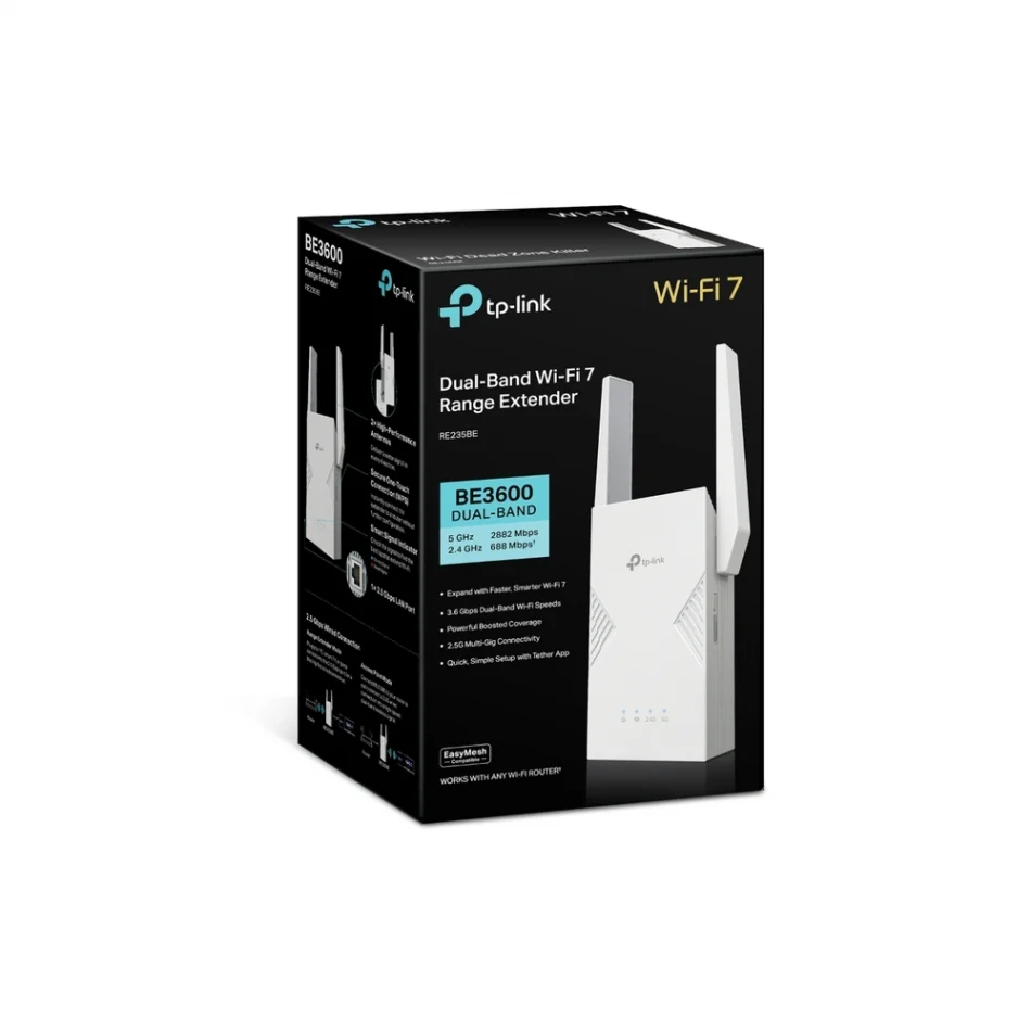 TP-Link RE235BE BE3600 Dual Band Wi-Fi 7 Range Extender