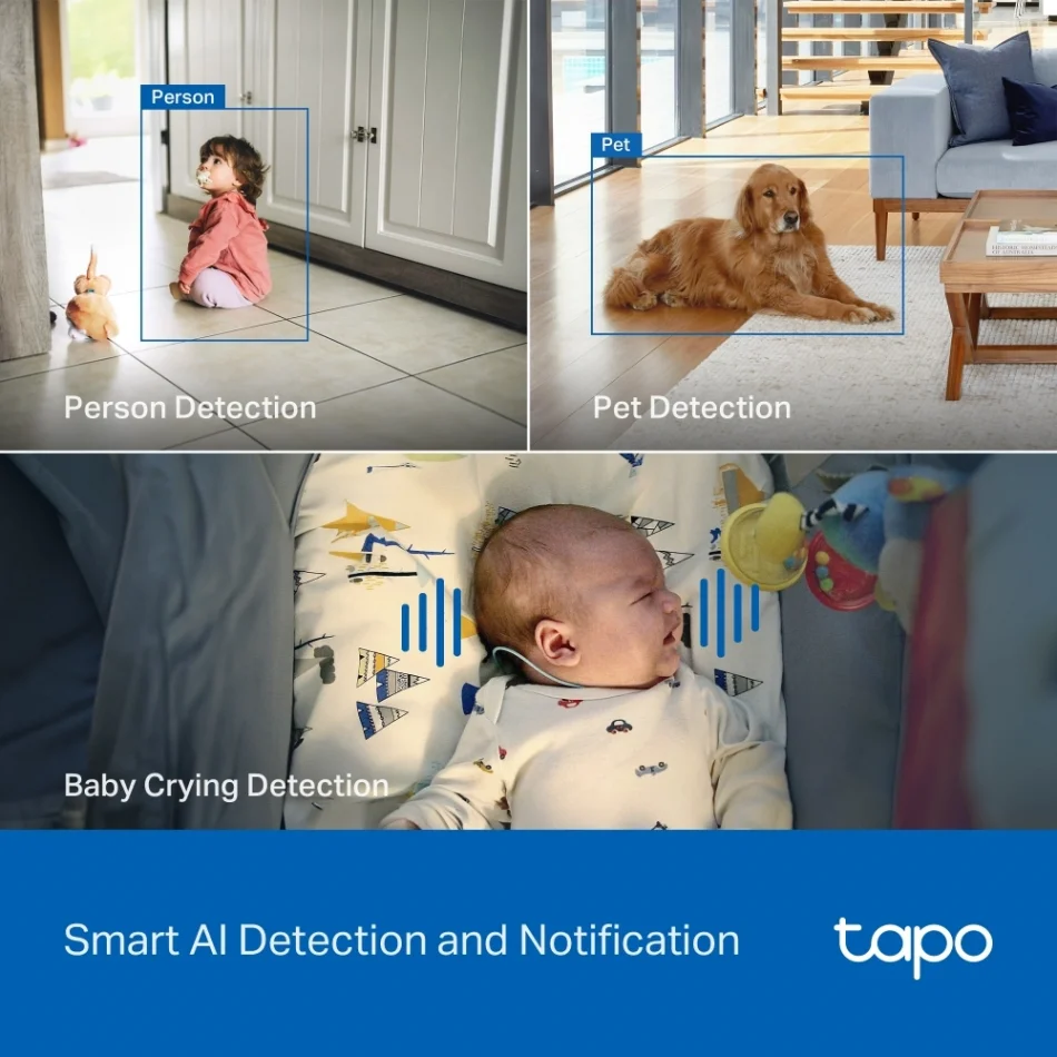 TP-Link Tapo C260 Pan/Tilt Yapay Zekalı Ev Güvenliği 4K 8MP Wi-Fi Kamera