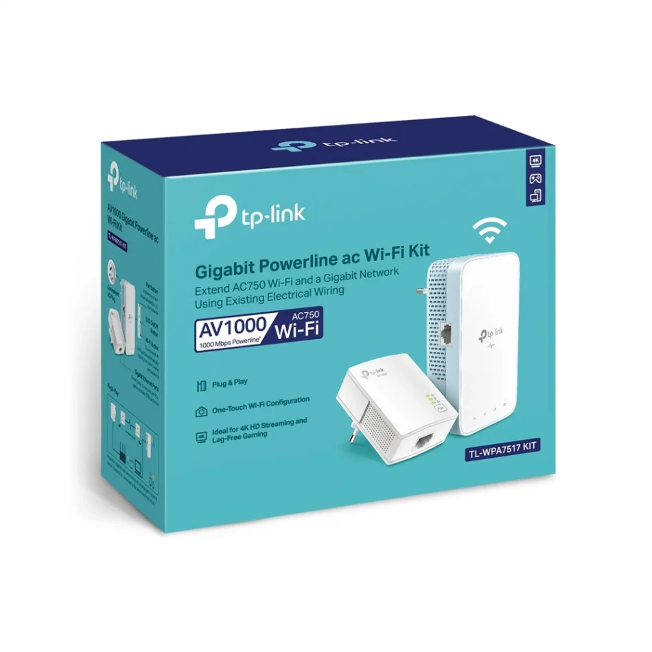 TP-Link TL-WPA7517-KIT AV1000 Gigabit Powerline AC Wi-Fi Kit Sistemi