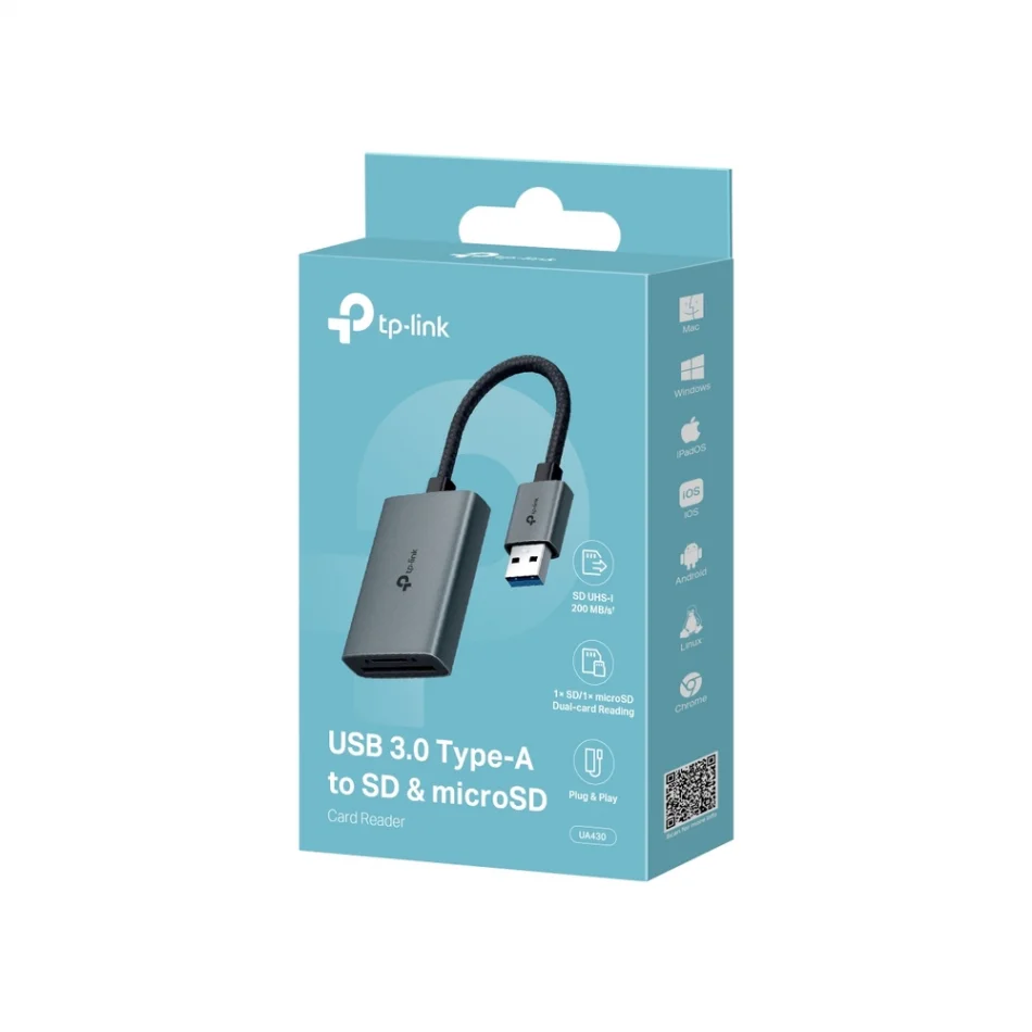 TP-Link UA430 USB 3.0 Tip A - SD ve microSD 3.0 Kart Okuyucu