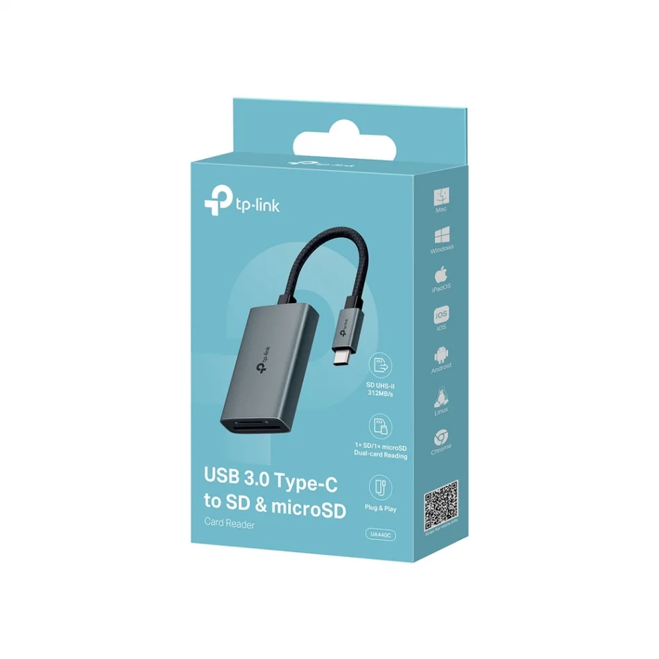TP-Link UA440C USB 3.0 Type-C SD ve microSD 4.0 Kart Okuyucu