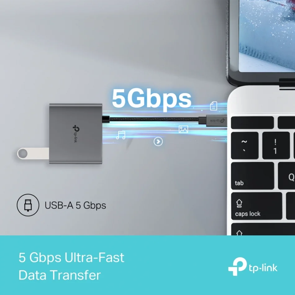 TP-Link UH3020C USB Type-C 100W Hızlı Şarj + 4K 60Hz HDMI + USB 3.0 Type A 3ü 1 Arada Hub