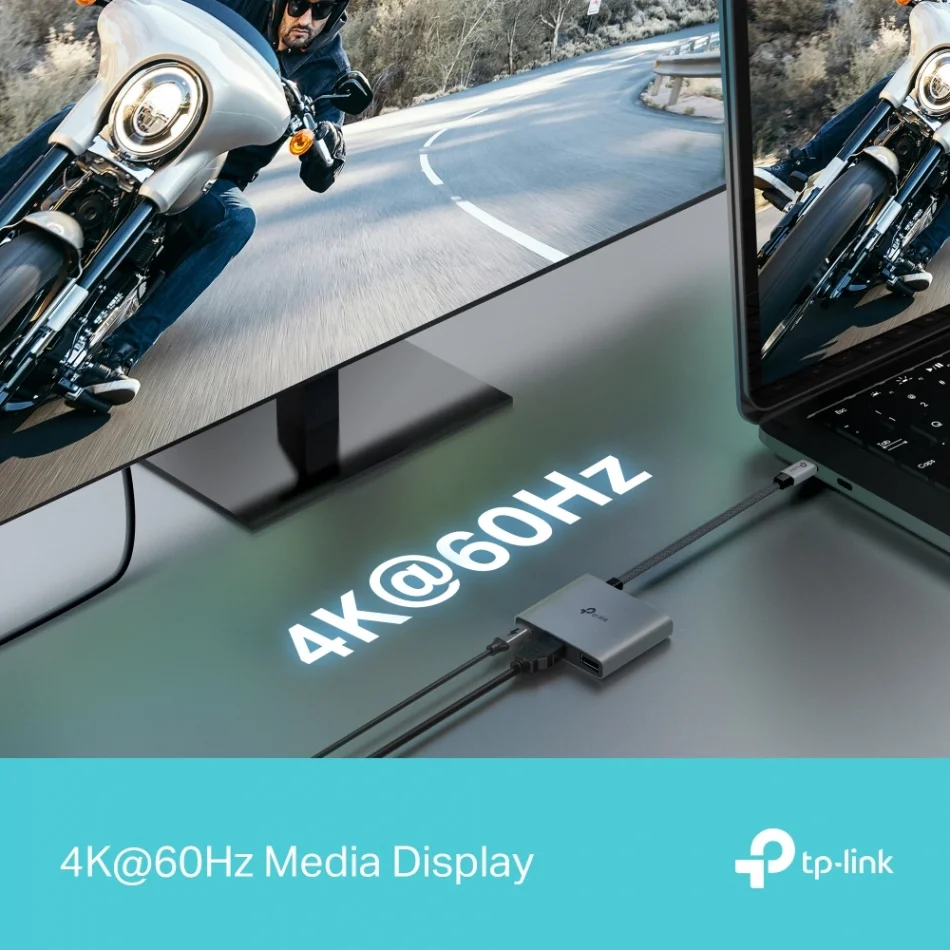 TP-Link UH3020C USB Type-C 100W Hızlı Şarj + 4K 60Hz HDMI + USB 3.0 Type A 3ü 1 Arada Hub