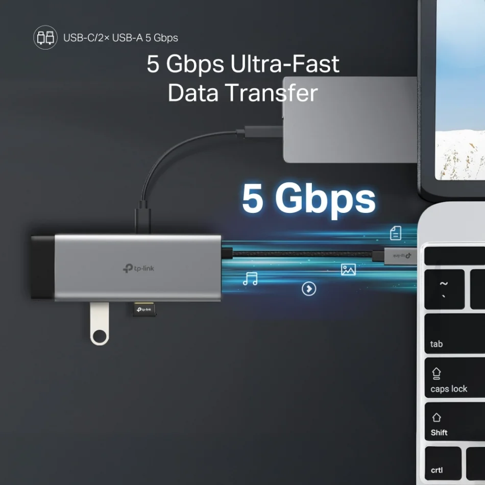 TP-Link UH7020C USB Type-C PD + HDMI + USB 3.0x2 7si 1 Arada USB Hub