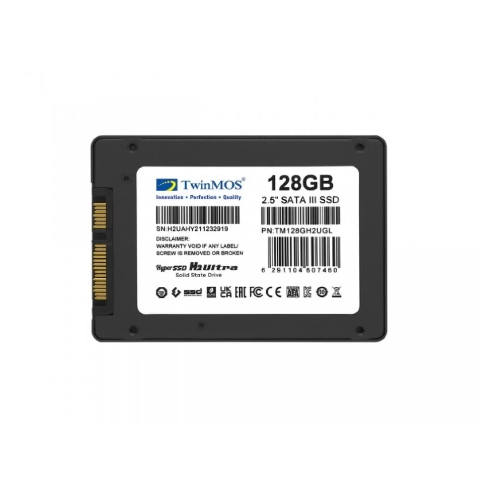 TwinMOS 128GB 2.5 SATA3 SSD (580Mb-550Mb/s) TLC 3DNAND Grey