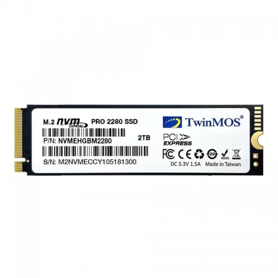 TwinMOS 2TB M.2 PCIe NVMe Pro SSD (3500Mb-3080Mb/s) 3D NAND