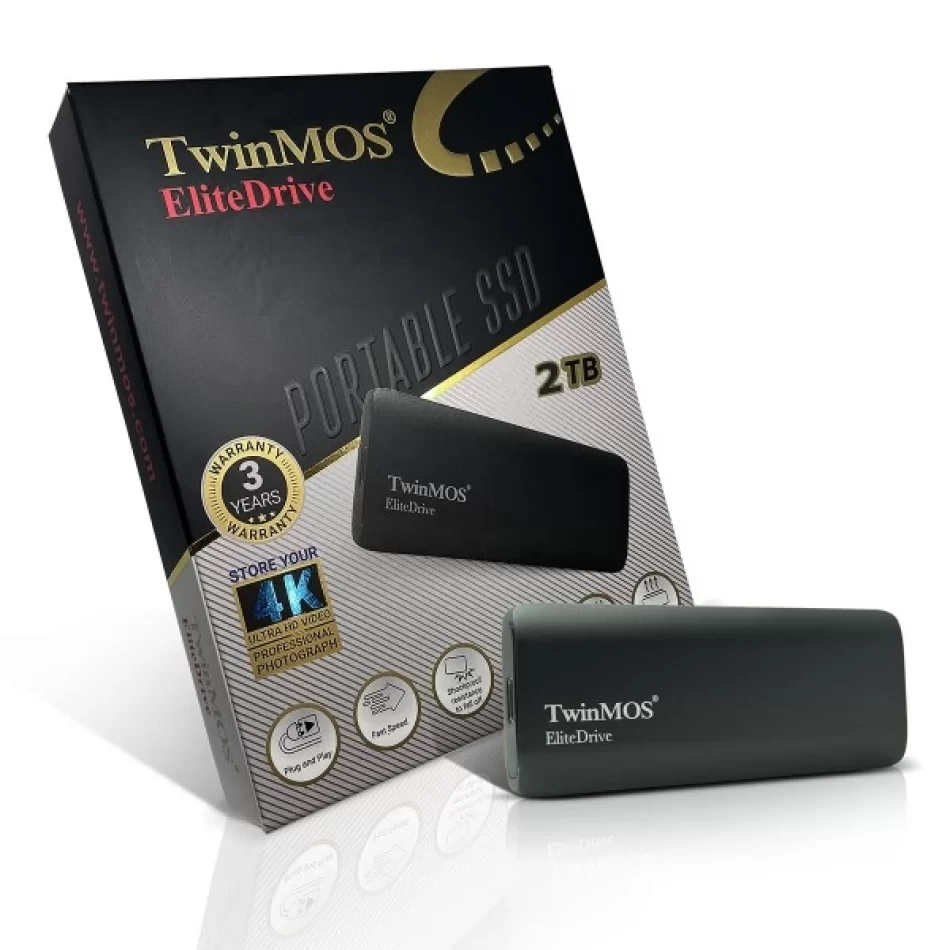 TwinMOS 2TB Taşınabilir External SSD USB 3.2/Type-C (Dark Grey)