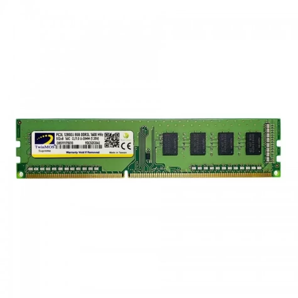 TwinMOS 8GB (1x8 GB) DDR3 1600MHz CL11 1.35V Low Voltage Ram MDD3L8GB1600D