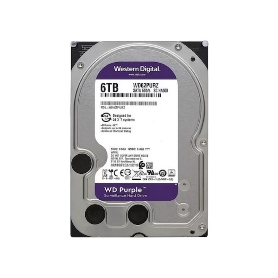 WD 6 TB PURPLE 3,5İ 64MB SATA3 7/24 DİSK WD60PURZ