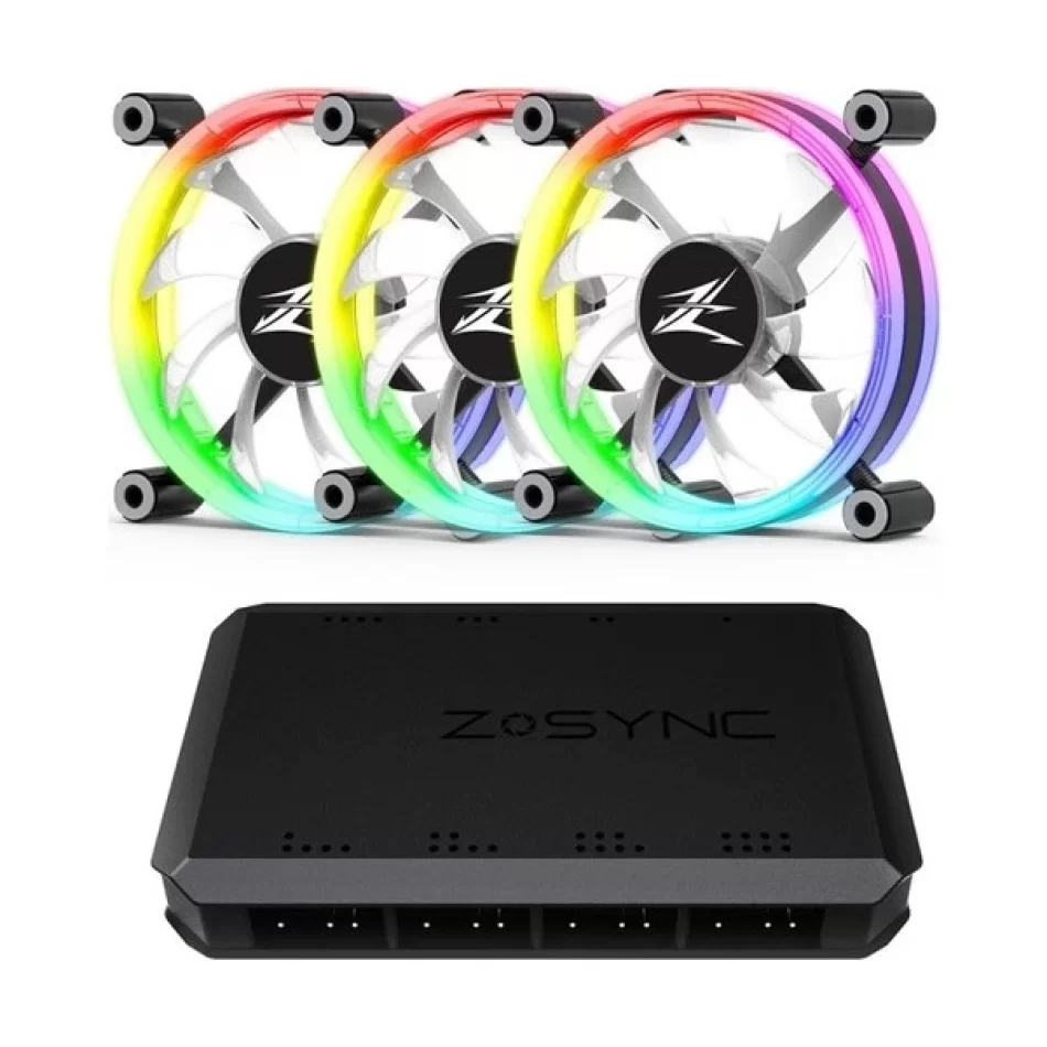 ZALMAN ZM-LF120A3 Premium Çift Taraflı Halka ARGB Z-SYNC Kontrolcü ve 120mm Fan Üçlü Set